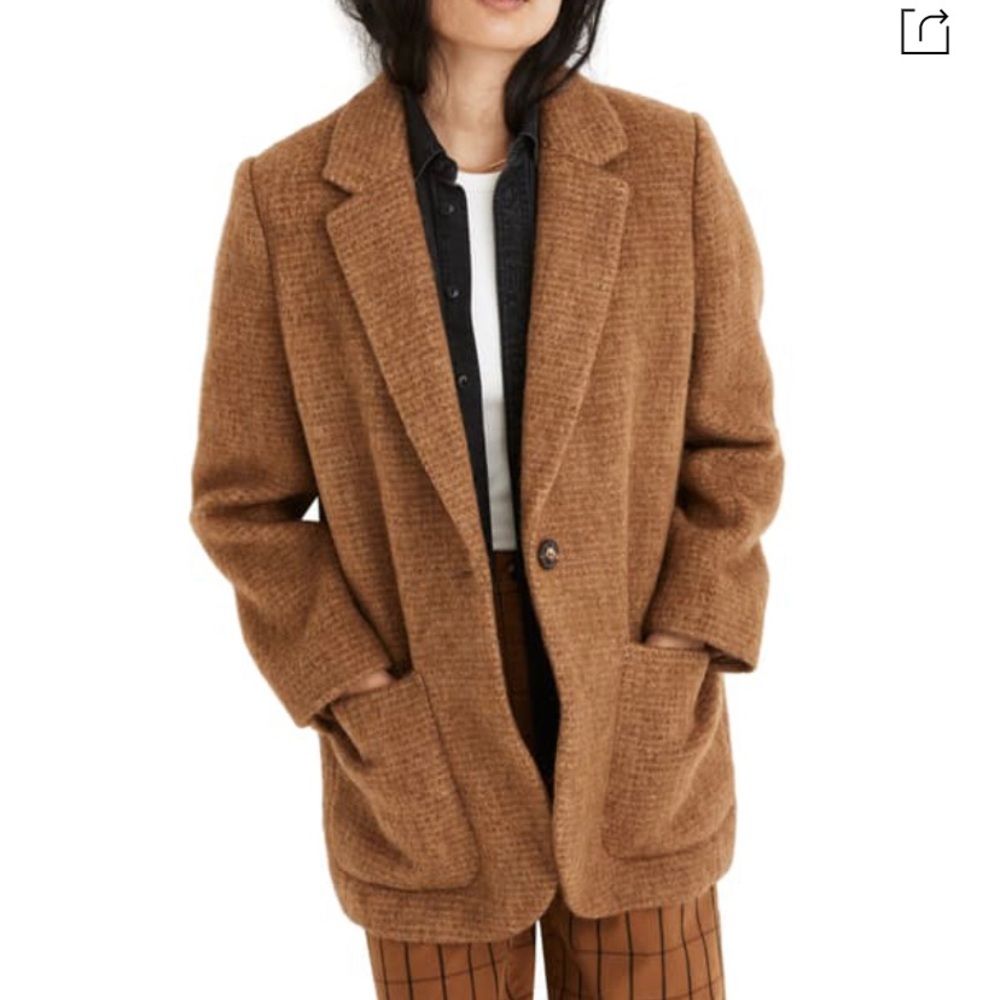 Madewell Larsen Boucle Blazer in Toffee NWT